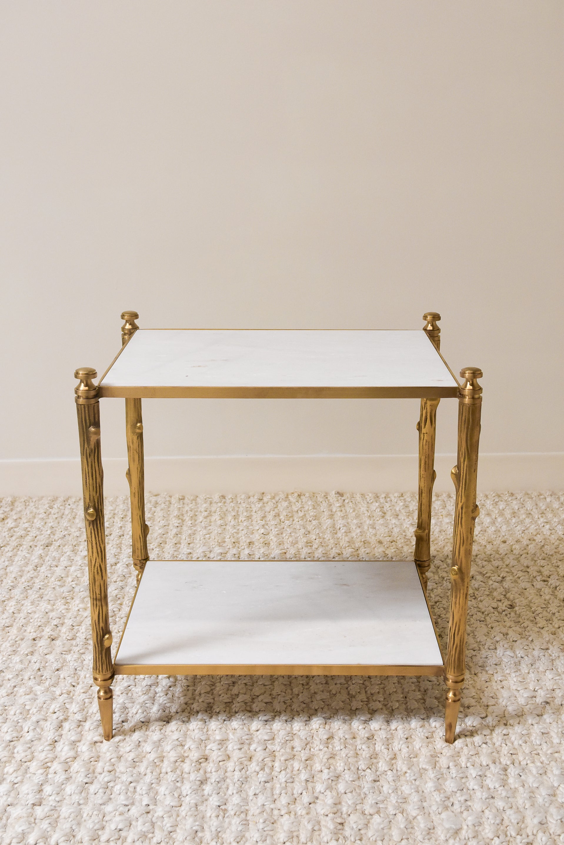 Brass and Marble Two Tier Side Table