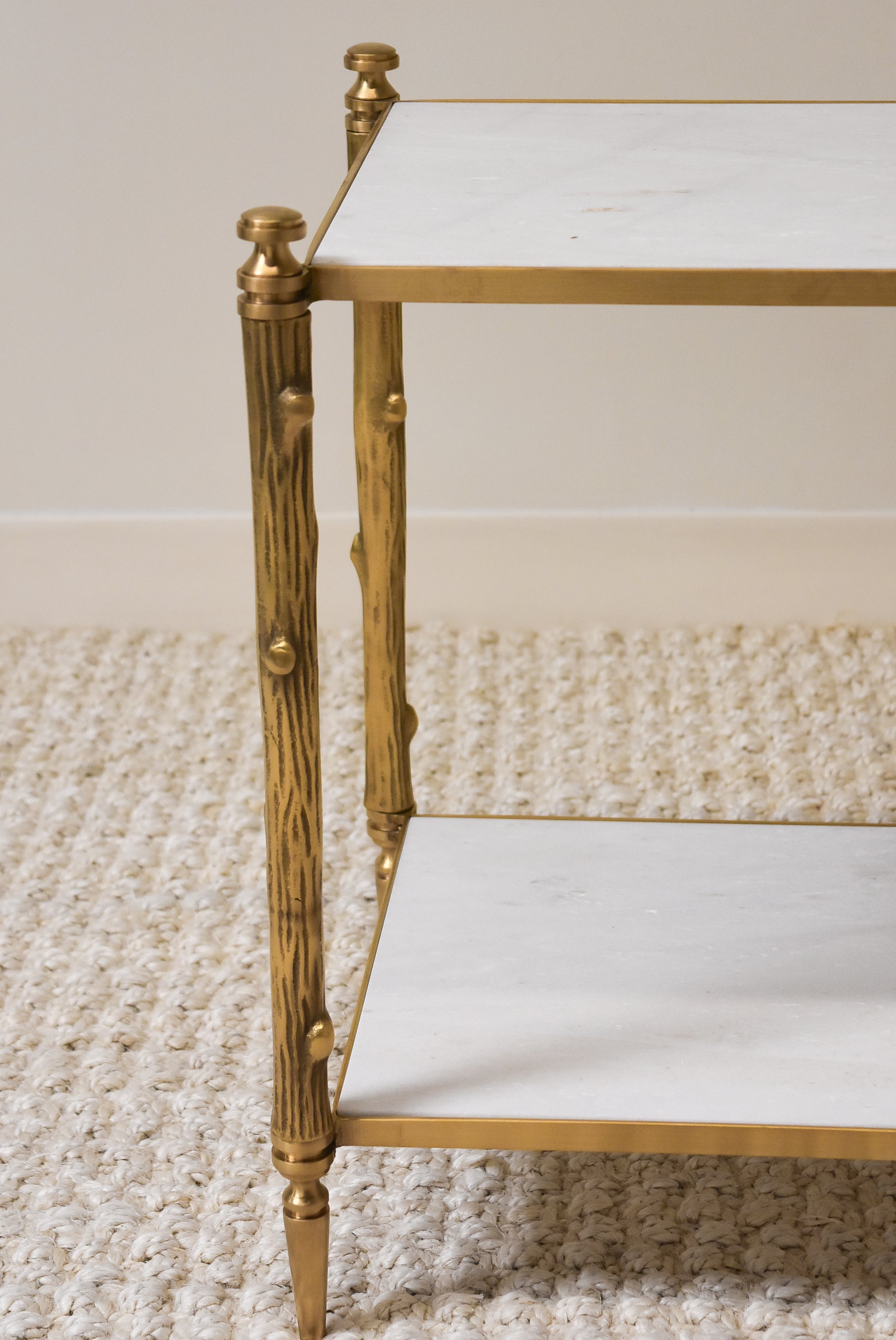 Brass and Marble Two Tier Side Table
