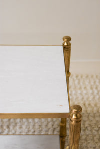 Brass and Marble Two Tier Side Table