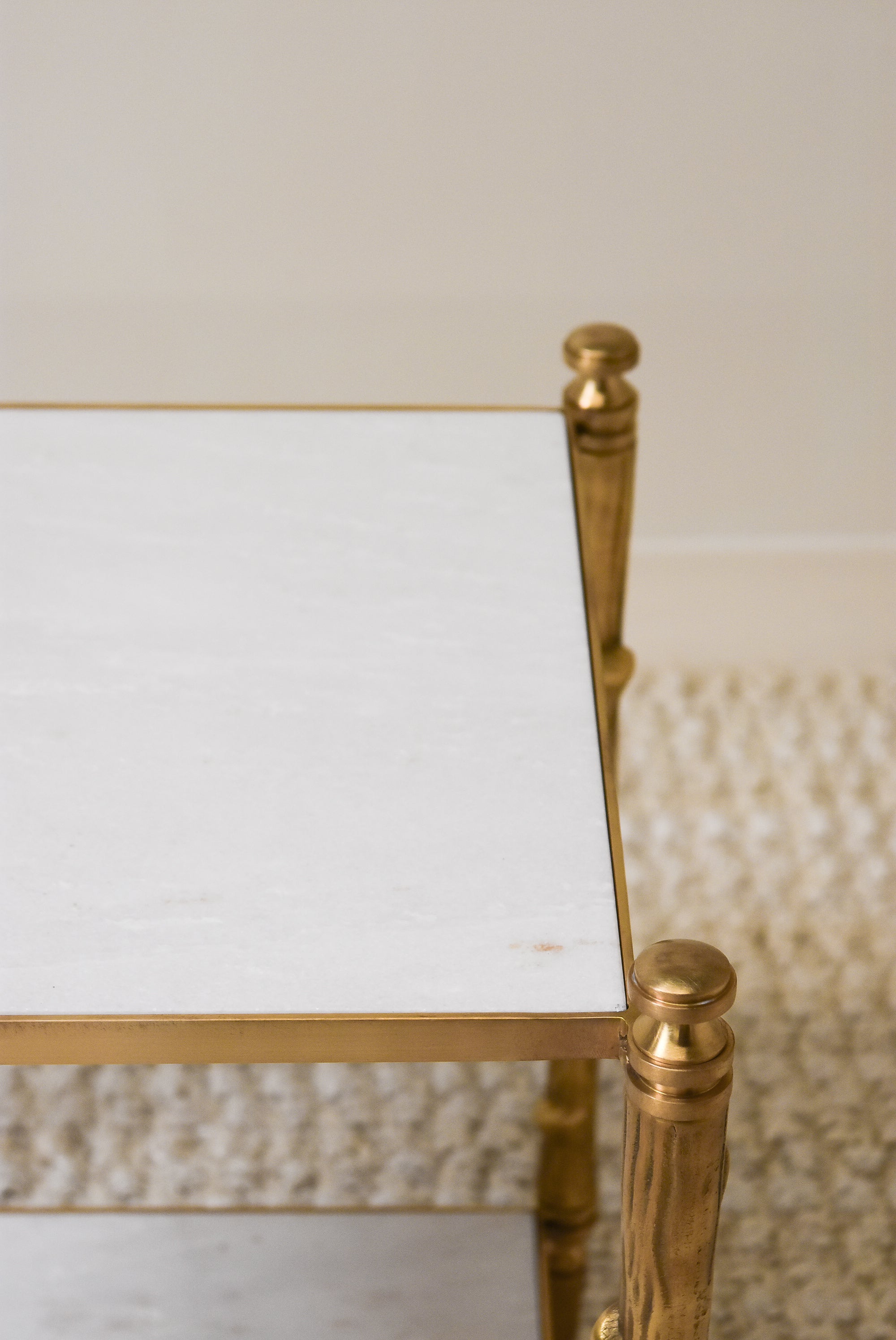 Brass and Marble Two Tier Side Table