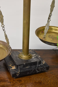 Mid Century Italian Brass and Marble Apothecary Scale