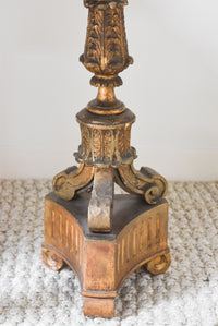 Petite Italian Carved Wood Floor Lamp