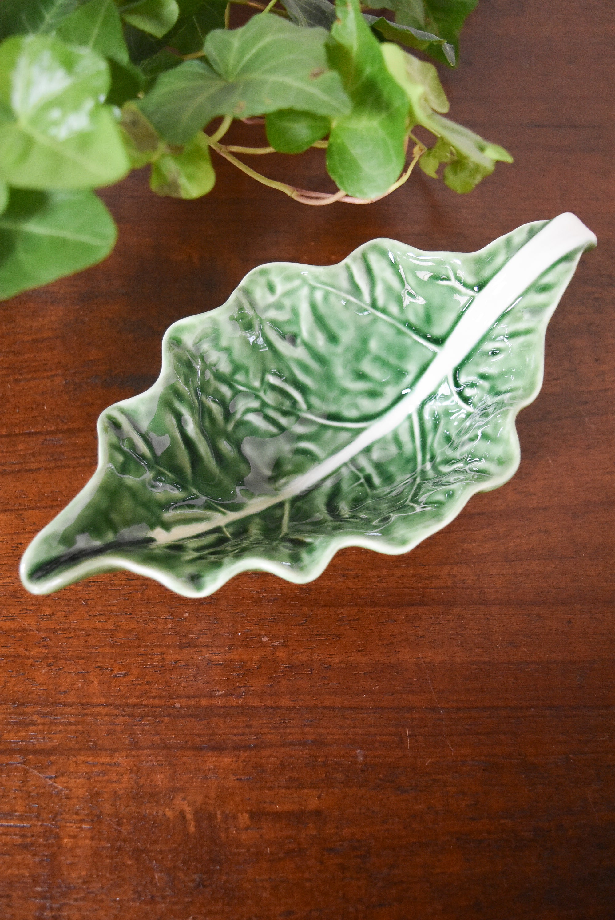 Green Cabbage Ware Sauceboat