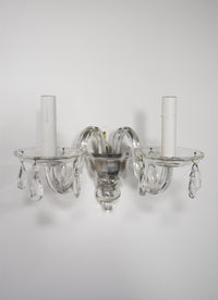 Pair of Clear Murano Sconces