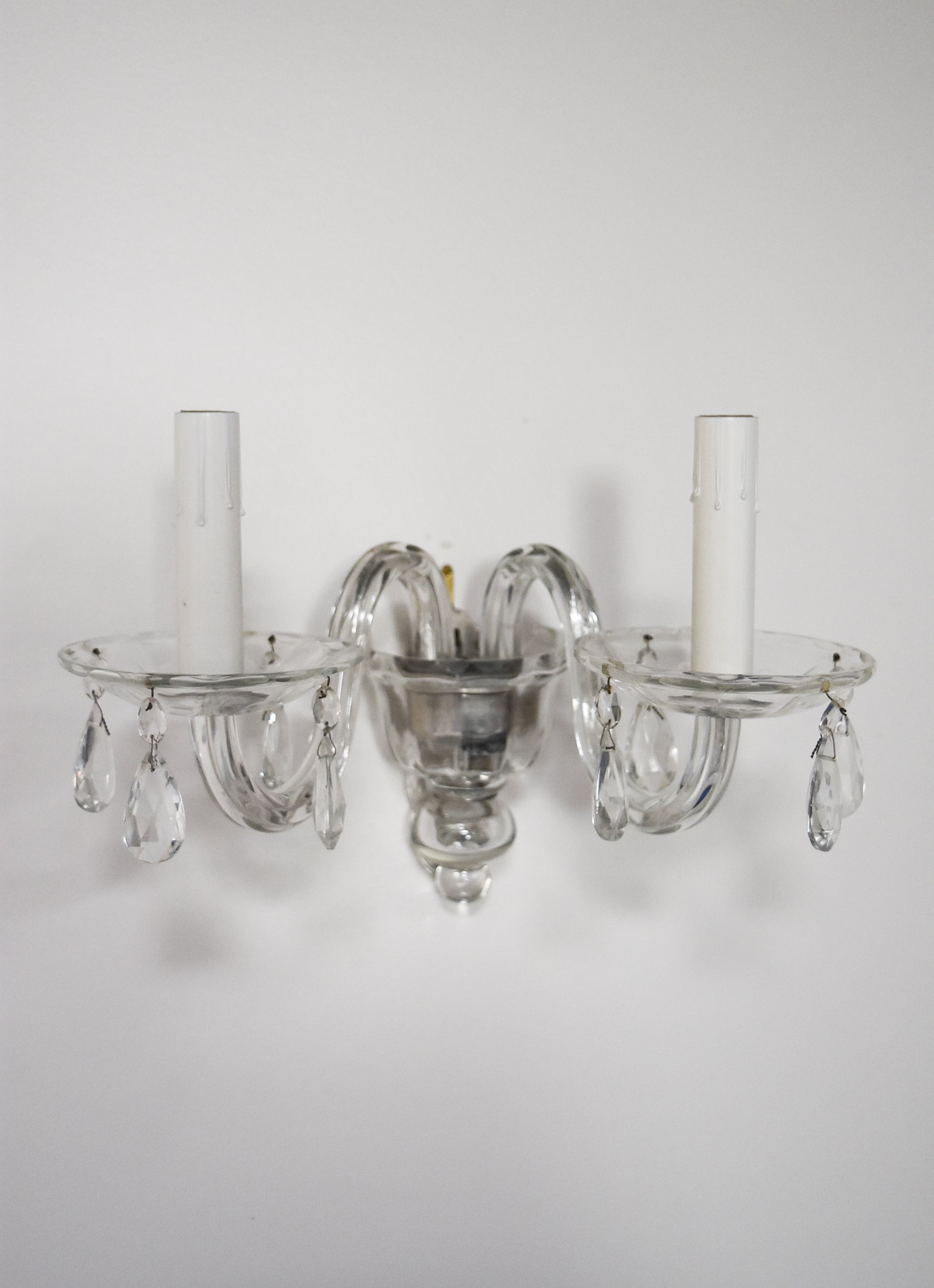Pair of Clear Murano Sconces