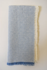 Pienza Sky Blue Napkins with Short Fringe