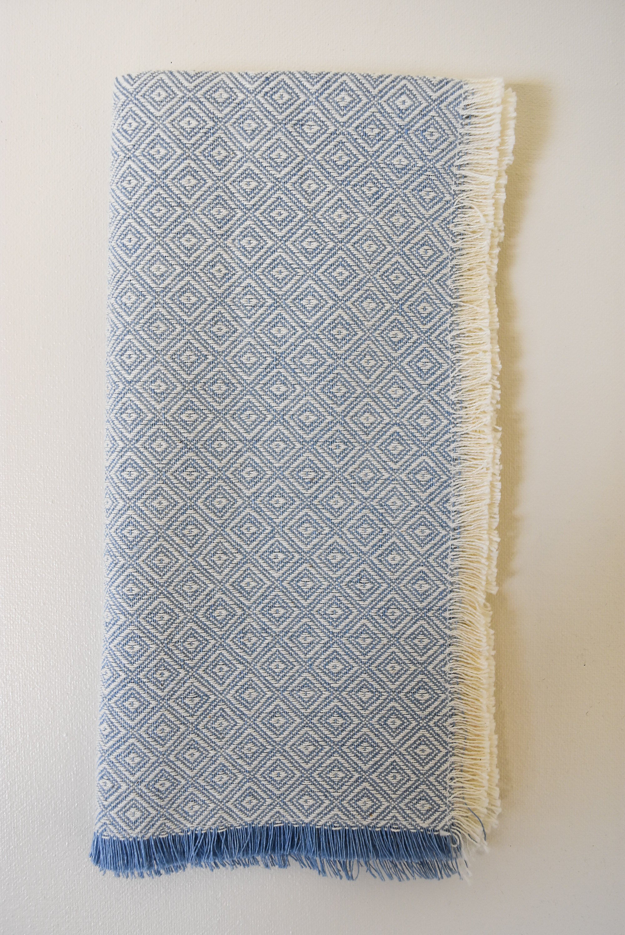 Pienza Sky Blue Napkins with Short Fringe