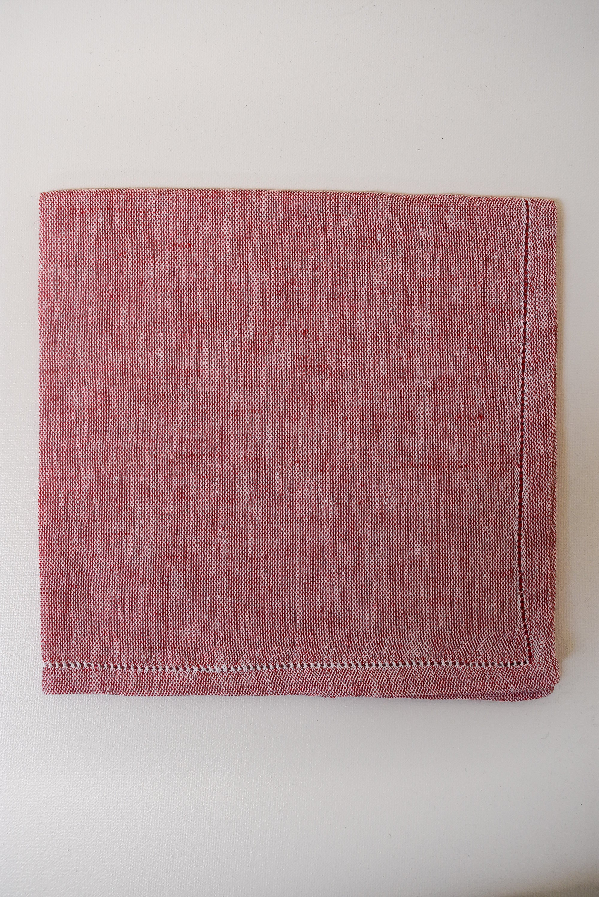 Italian Giglio Piana Cherry Hemstitch Busatti Napkin