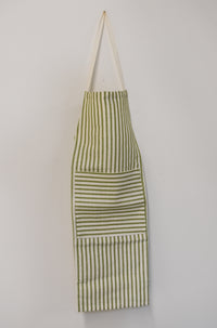Green and Cream Stripe Busatti Melograno Apron
