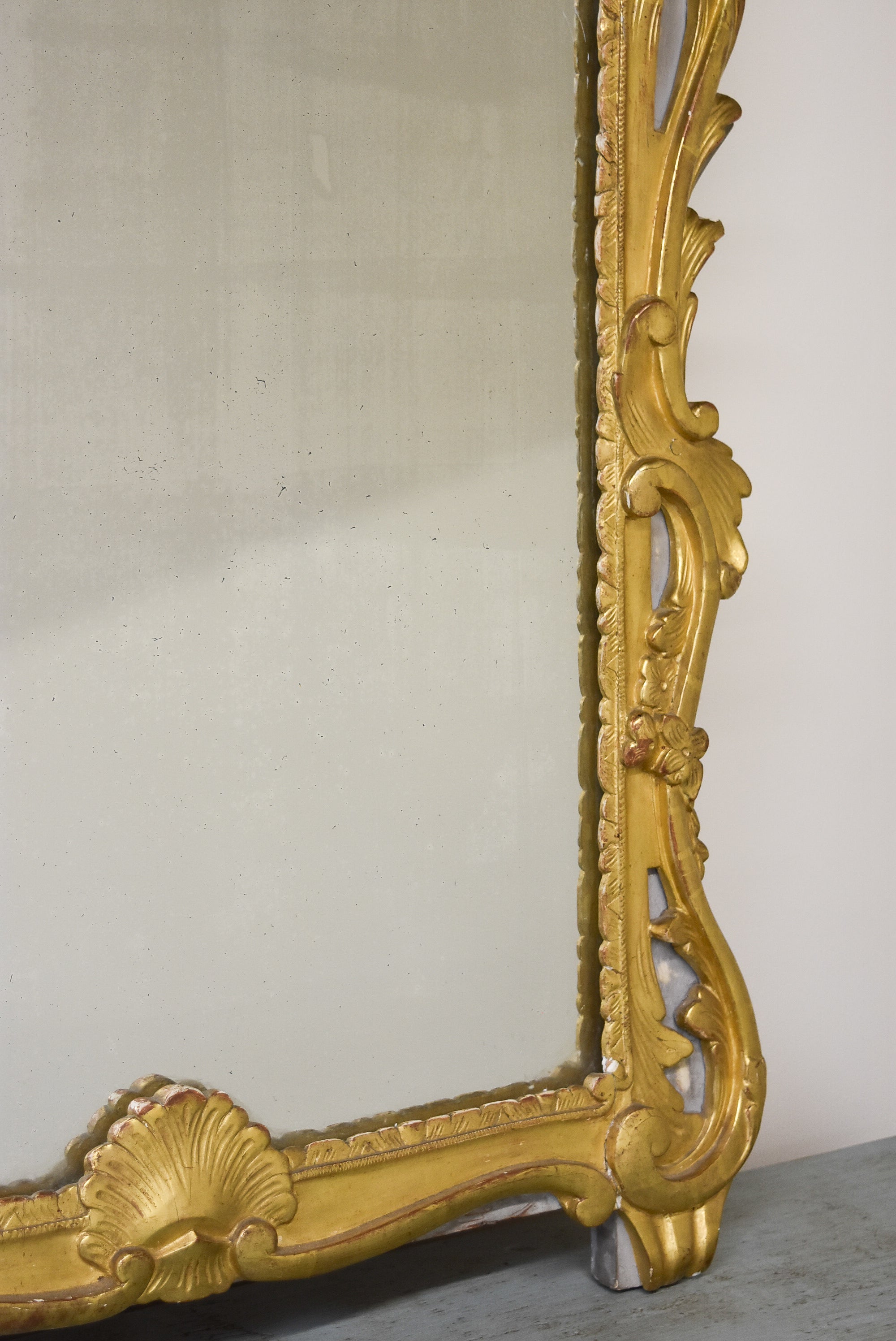 18th Century Provencal Giltwood and Painted Mirror