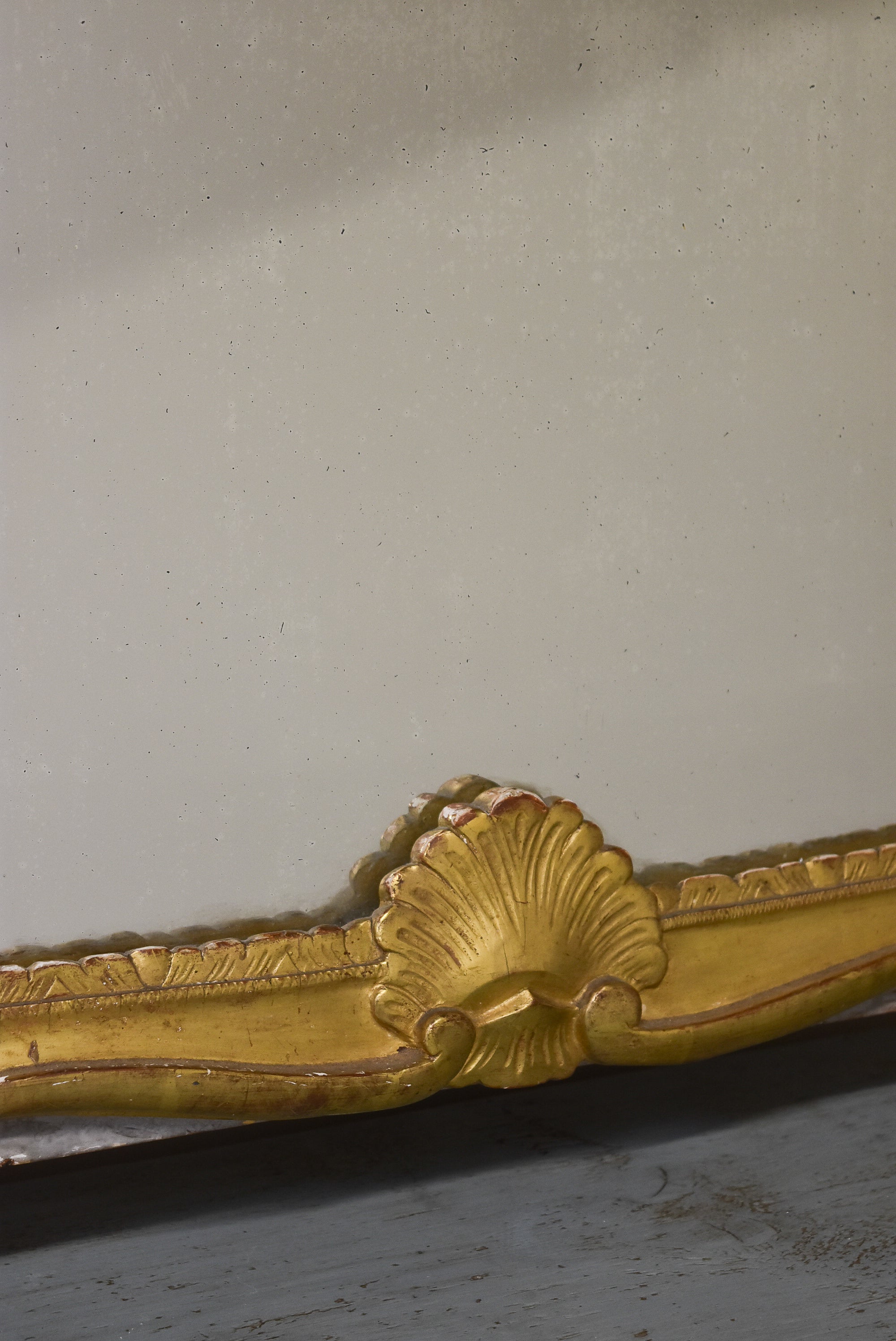 18th Century Provencal Giltwood and Painted Mirror