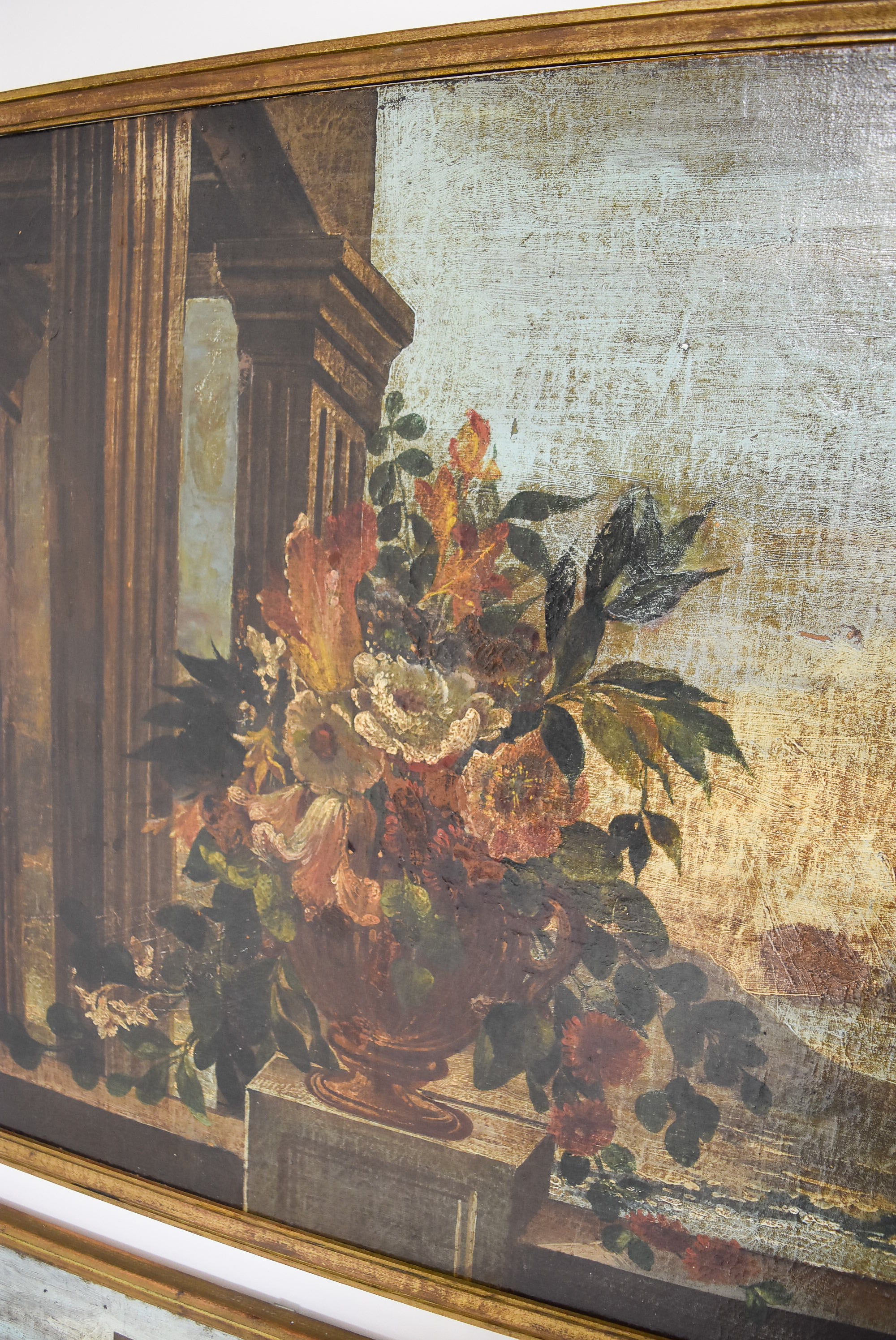 Pair of Large Italian Floral Oil Paintings