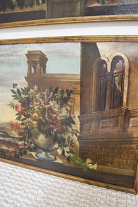 Pair of Large Italian Floral Oil Paintings