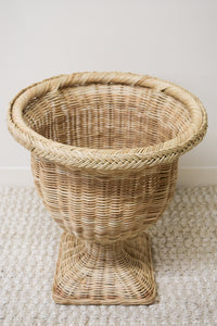 Natural Braided Square Base Wicker Urn