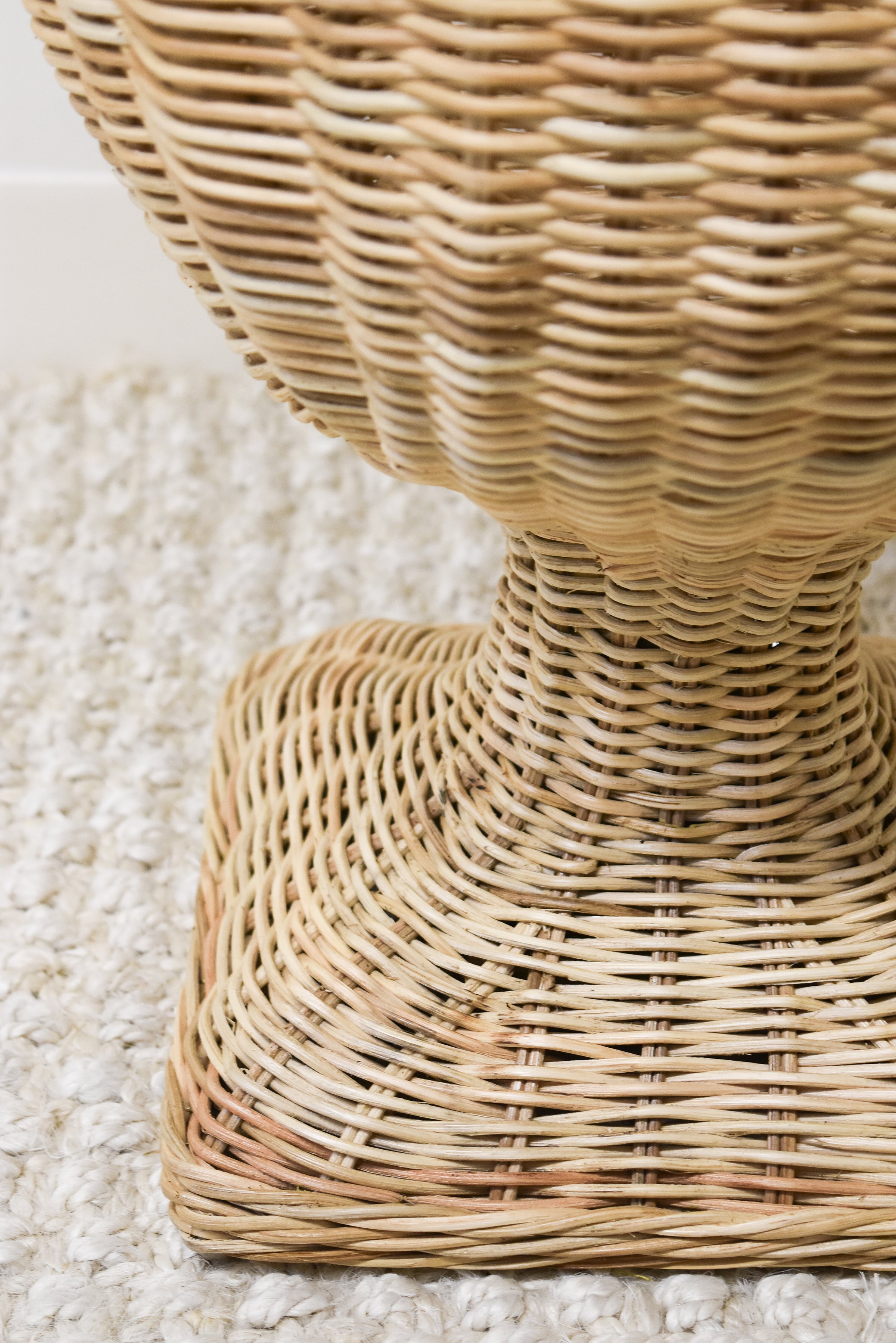 Natural Braided Square Base Wicker Urn