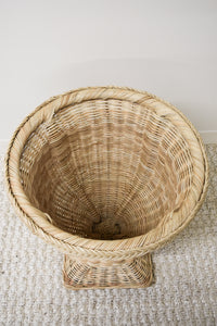 Natural Braided Square Base Wicker Urn
