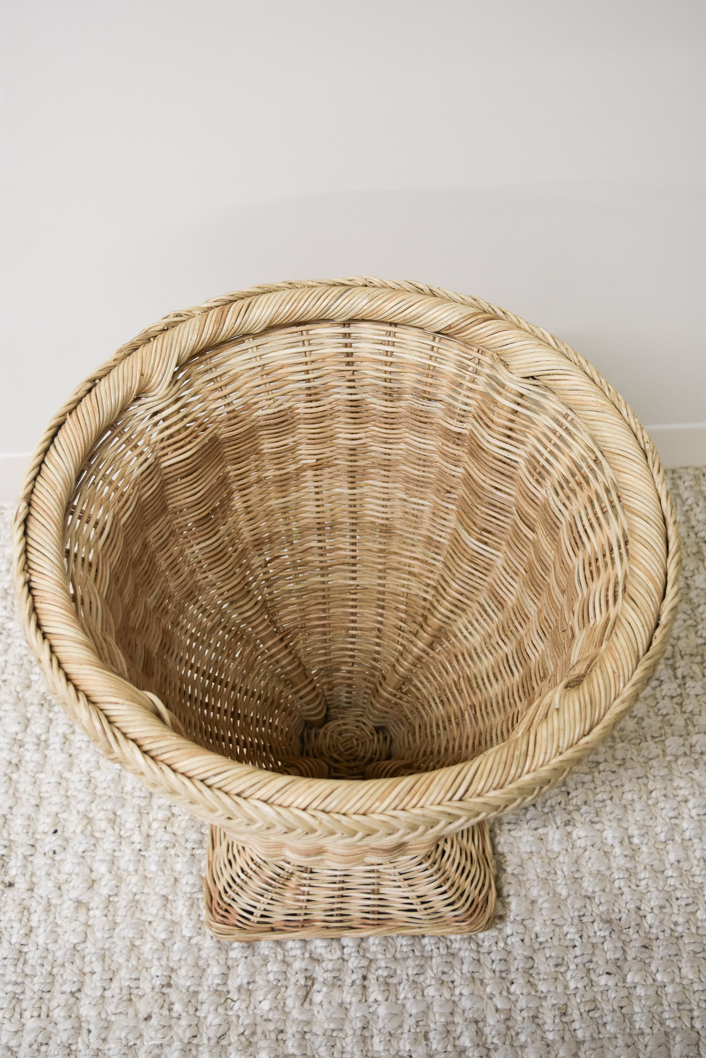 Natural Braided Square Base Wicker Urn