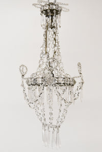 Petite French Crystal Basket Chandelier