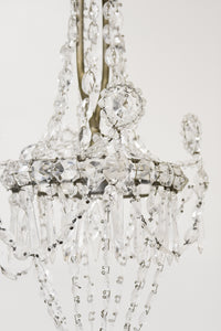 Petite French Crystal Basket Chandelier