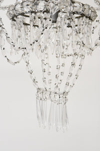 Petite French Crystal Basket Chandelier