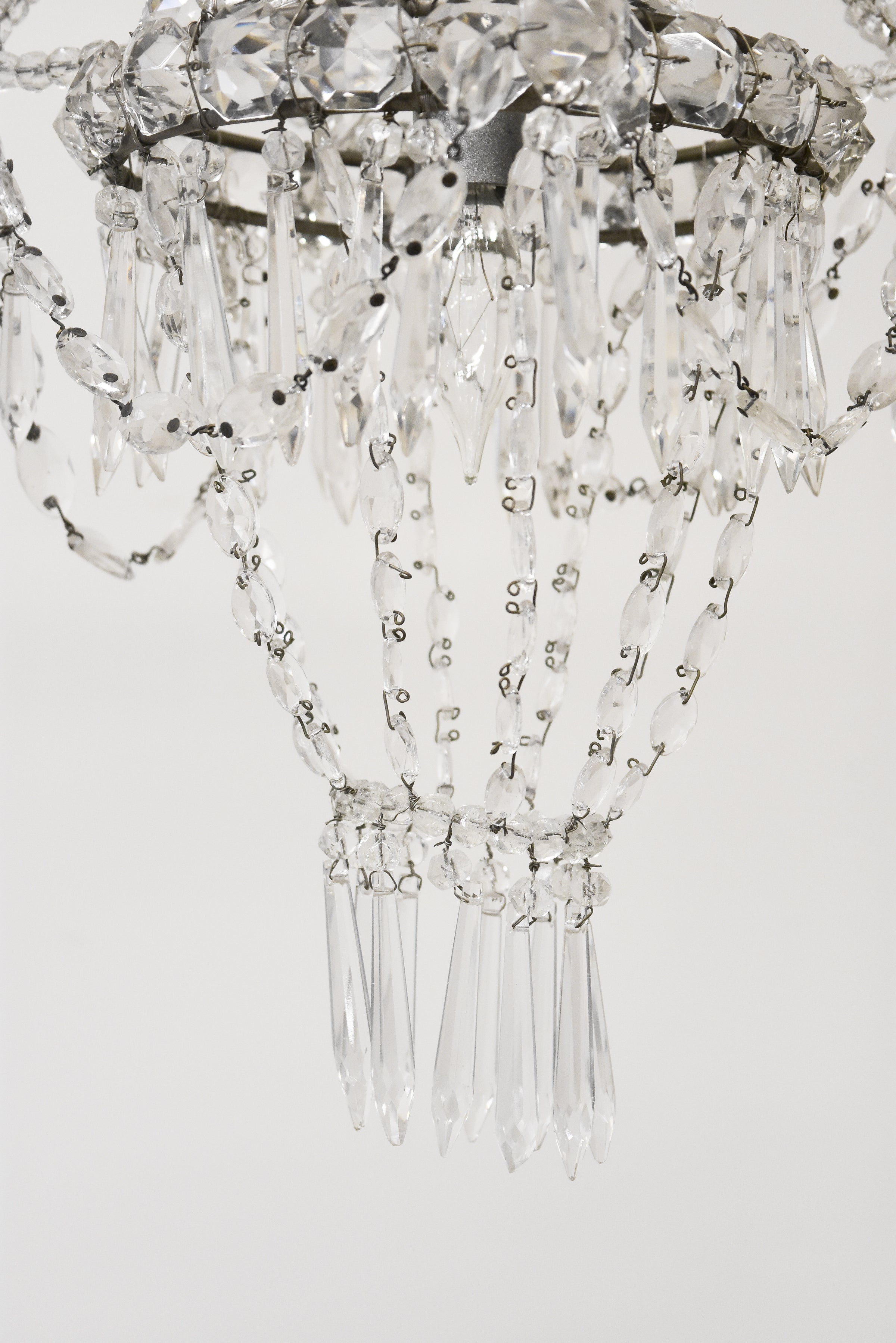 Petite French Crystal Basket Chandelier