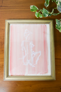Large Framed Pink Nude Sketch