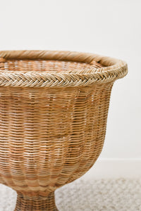 Natural Braided Round Base Wicker Urn