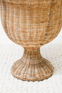 Natural Braided Round Base Wicker Urn