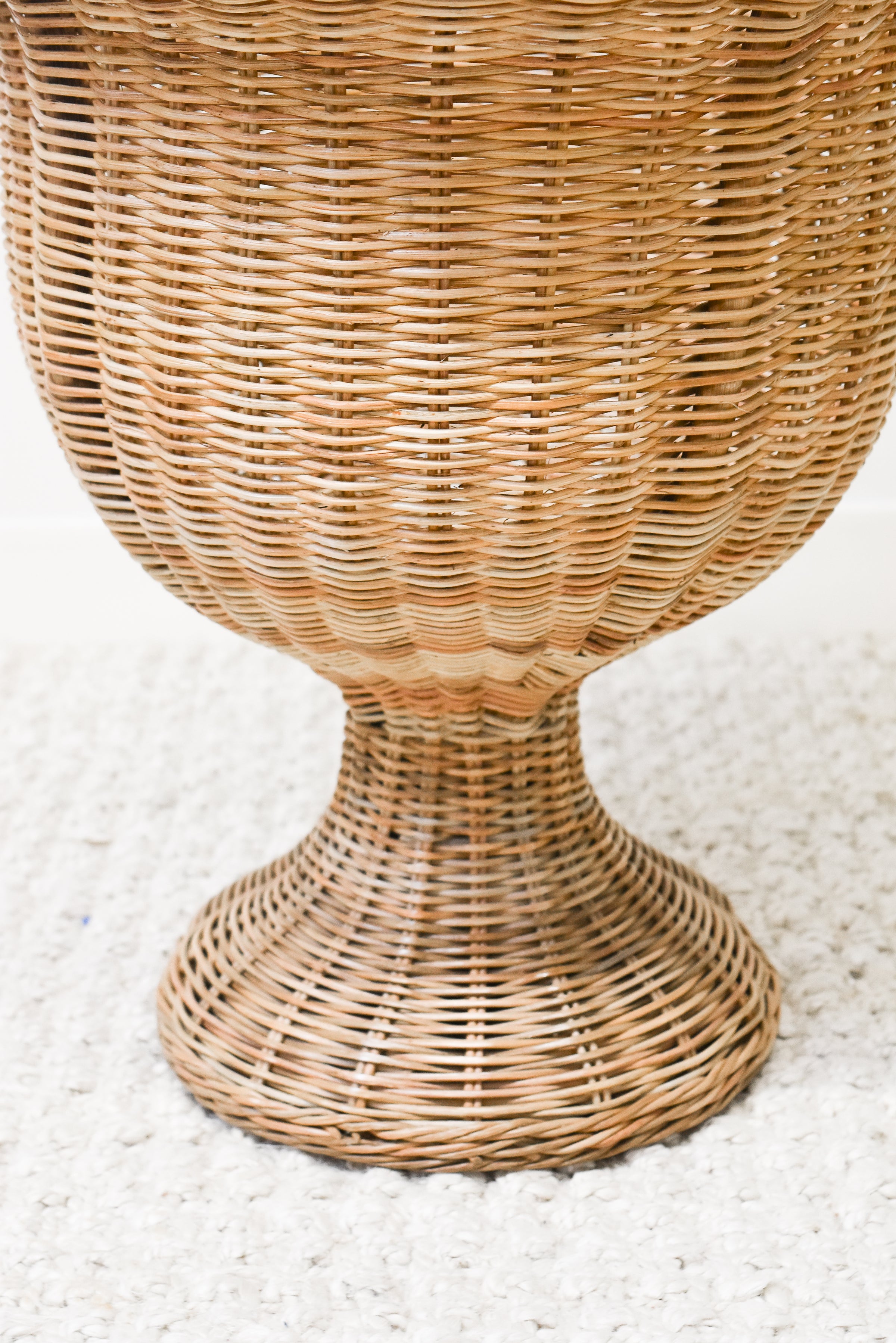 Natural Braided Round Base Wicker Urn
