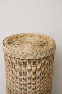 Natural Braided Wicker Round Pedestal