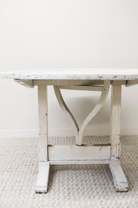 Antique Round White Wine Tasting Table