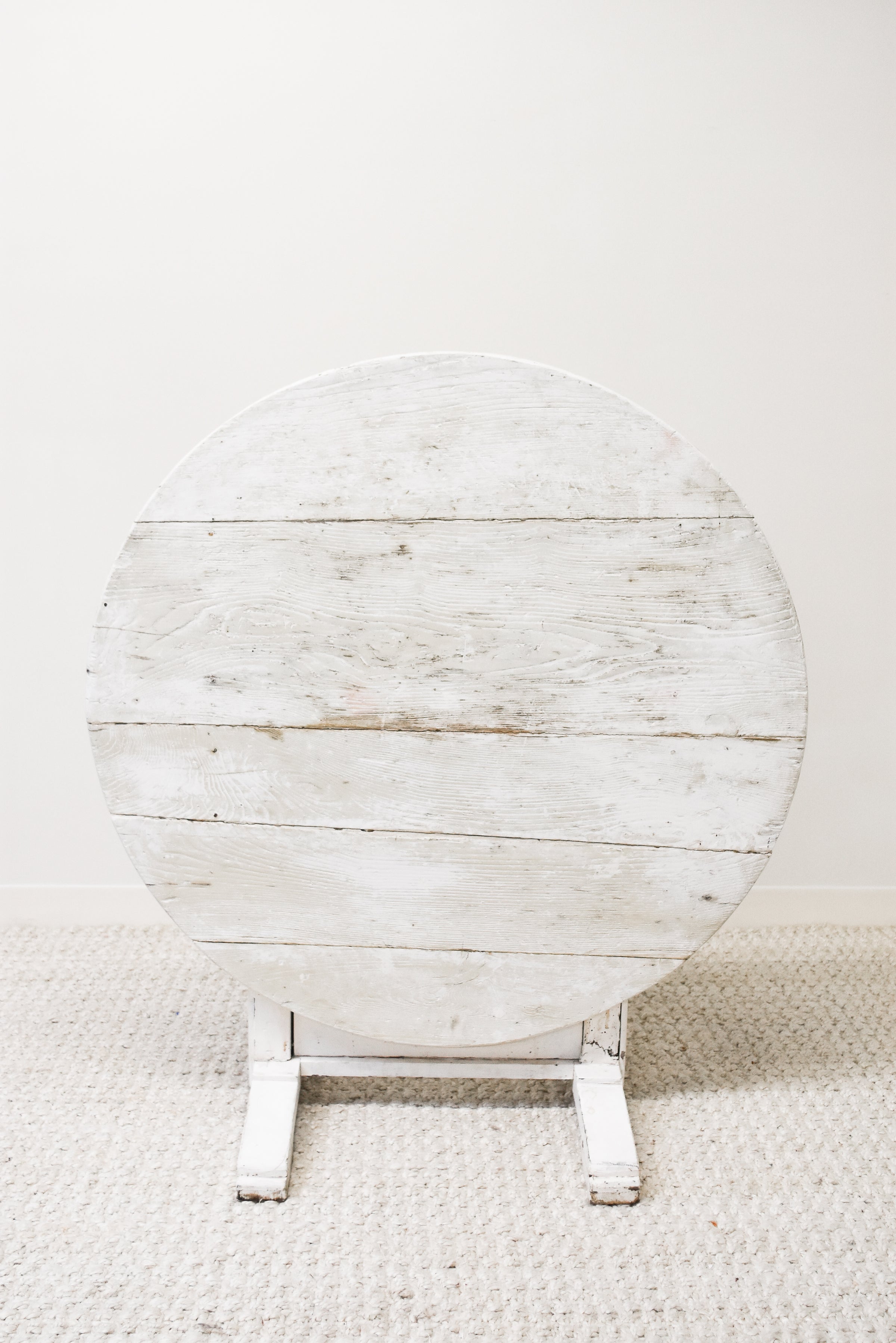 Antique Round White Wine Tasting Table
