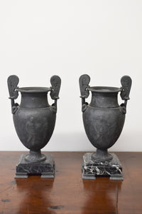 Pair of  Neoclassical Spelter Urns, c.1860