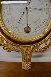 French Brown Giltwood Barometer