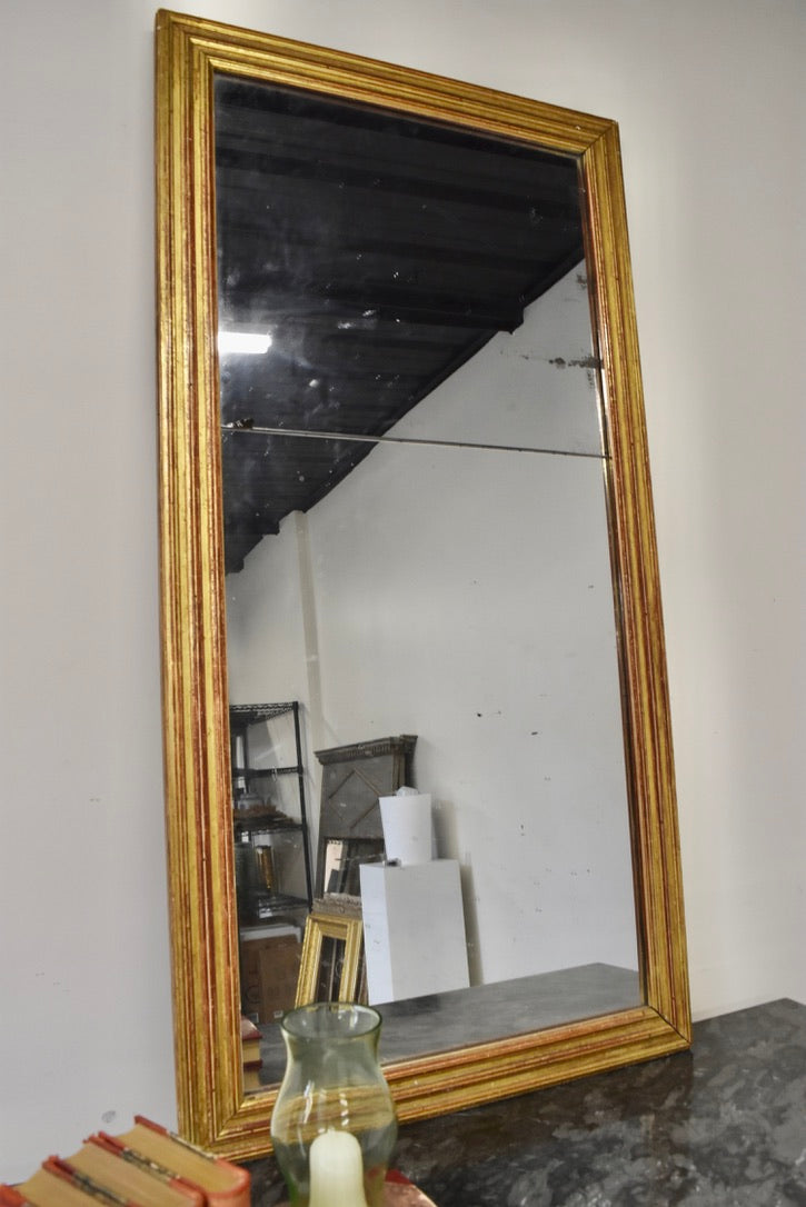 Tall Reeded Giltwood Segmented Mirror