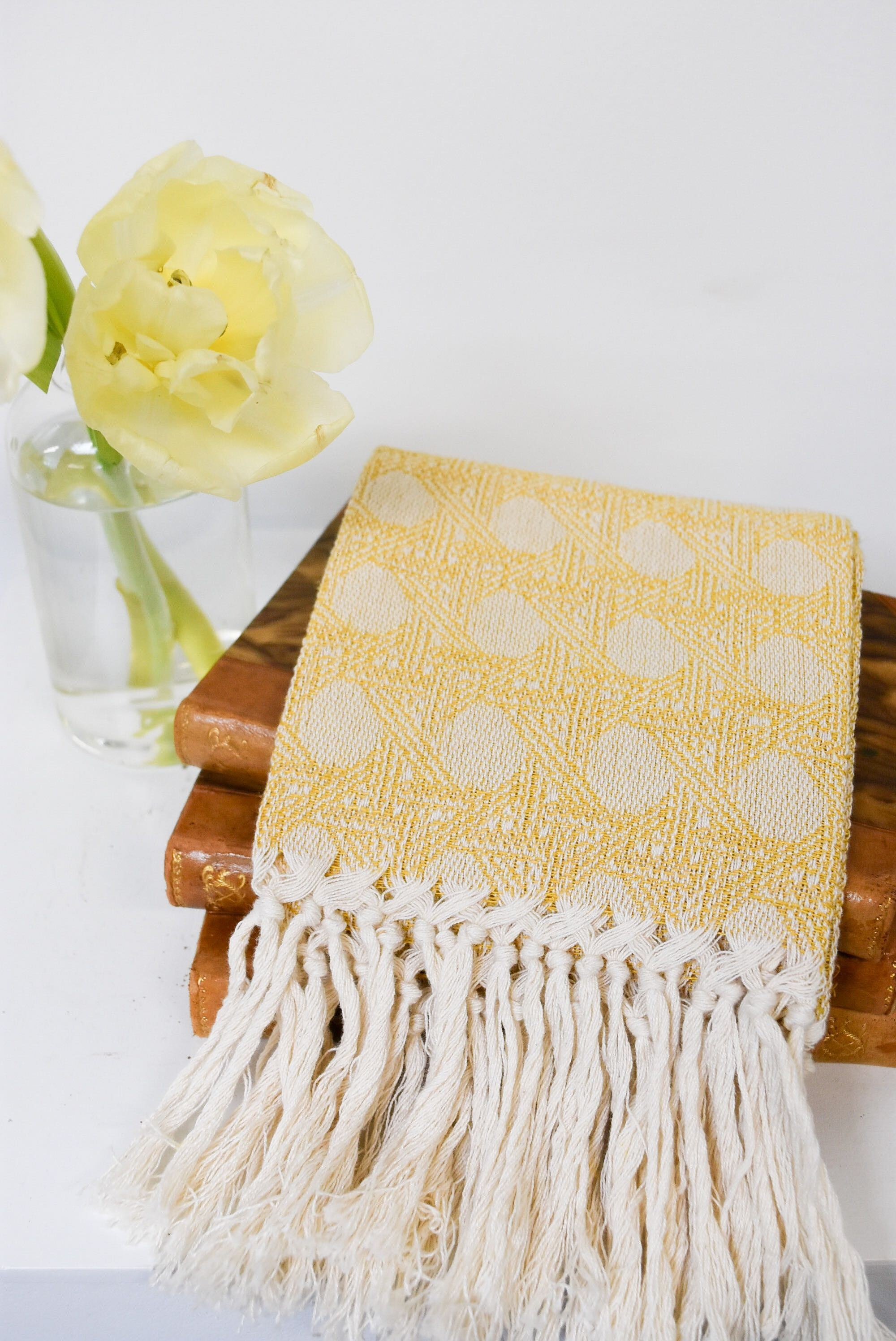 Italian Yellow Gioco Di Vienna Busatti Hand Towel
