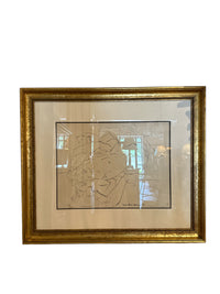 Framed Nude Sketch - Signed by Milton Horn