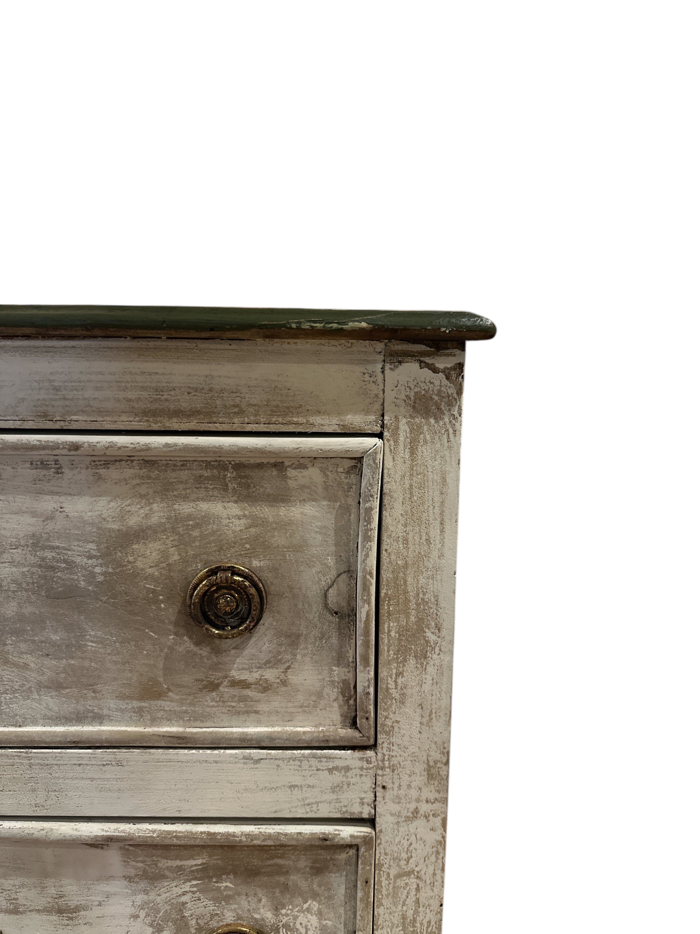 Pair of Small Painted Side Tables with Green Tops