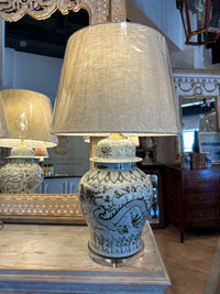Pair of Brown and White Lamps