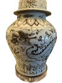 Pair of Brown and White Lamps