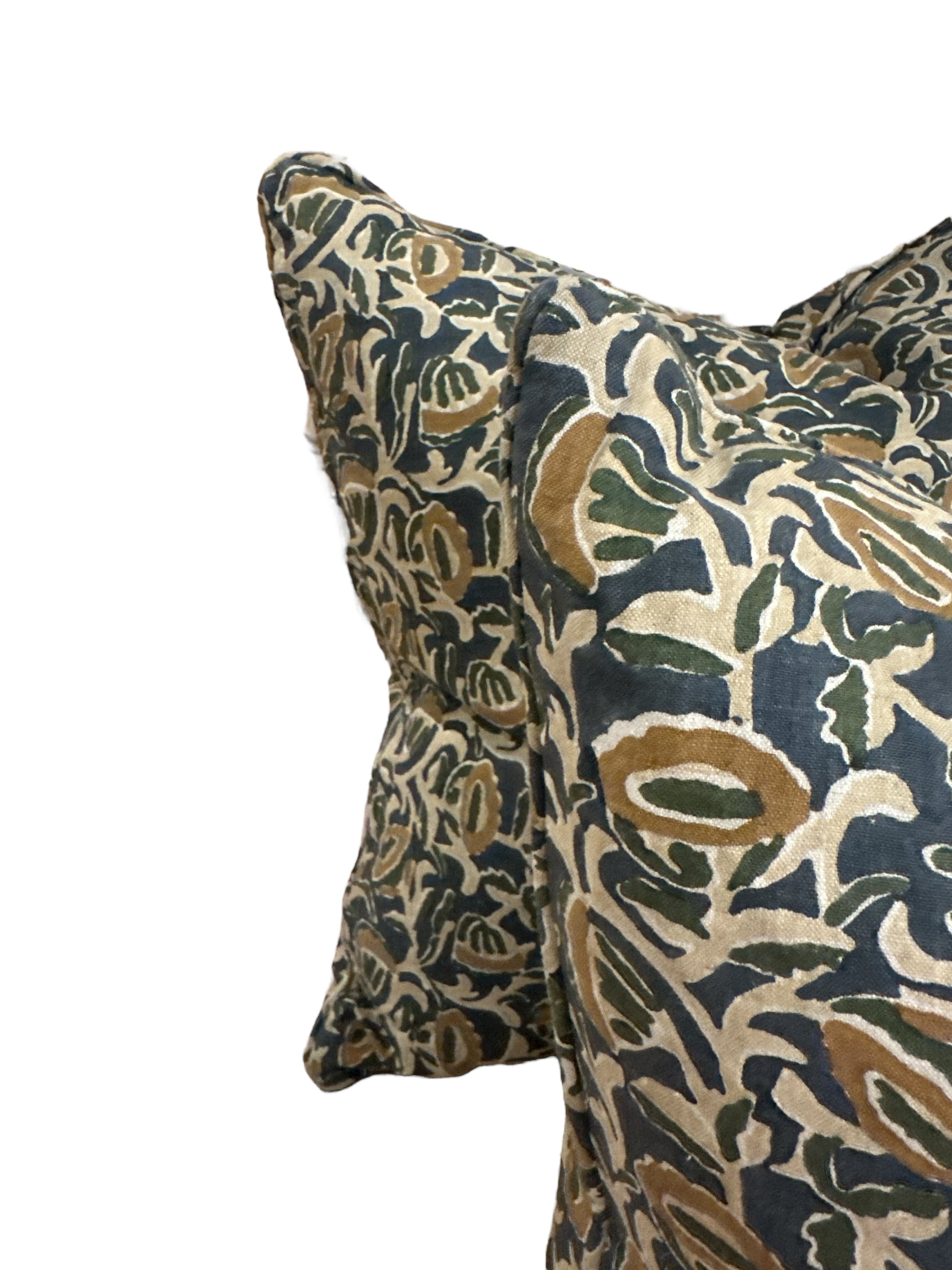 Pair of Large Green & Blue Pillows