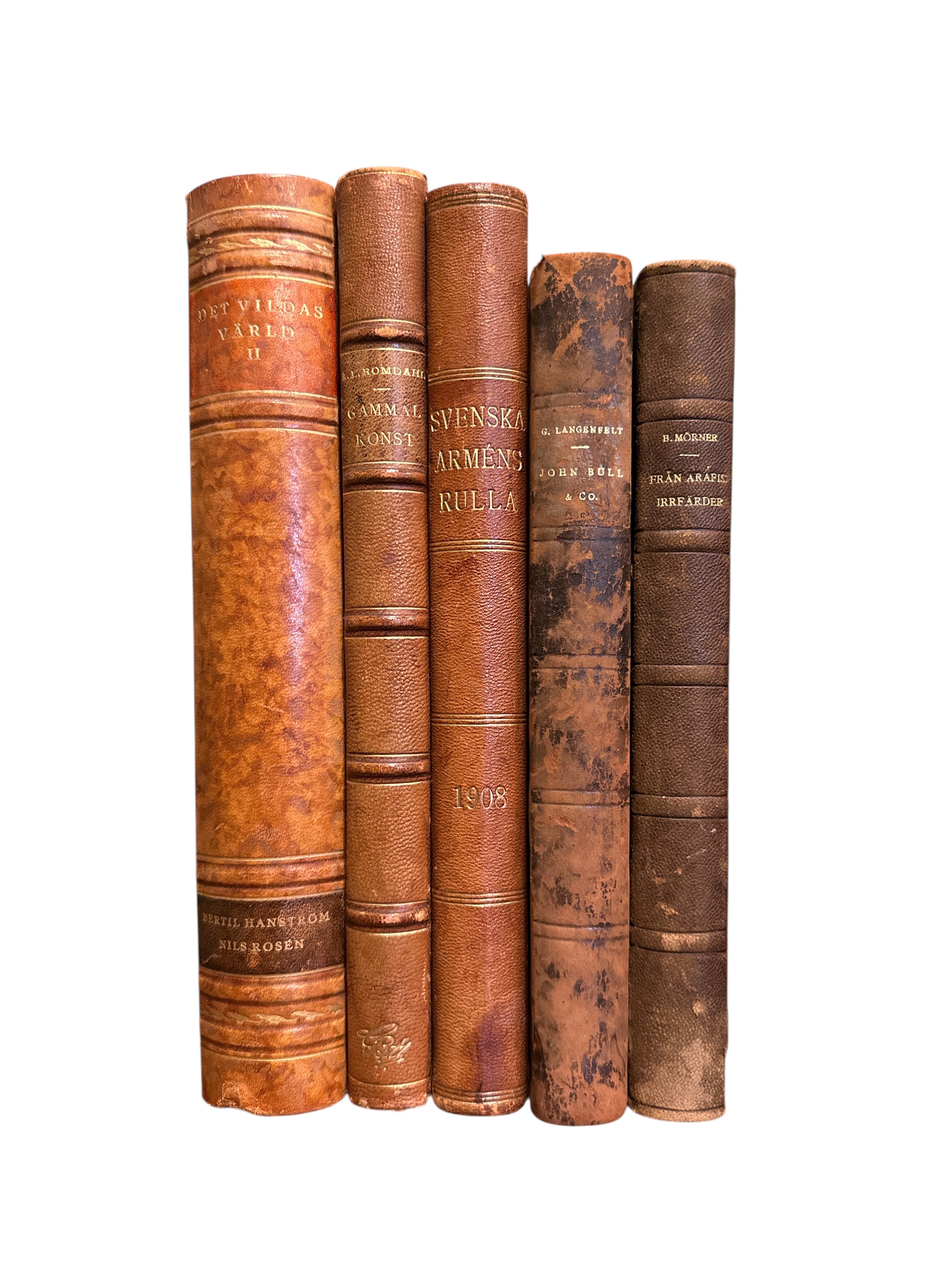 Set of 5 Assorted Size Antique Books