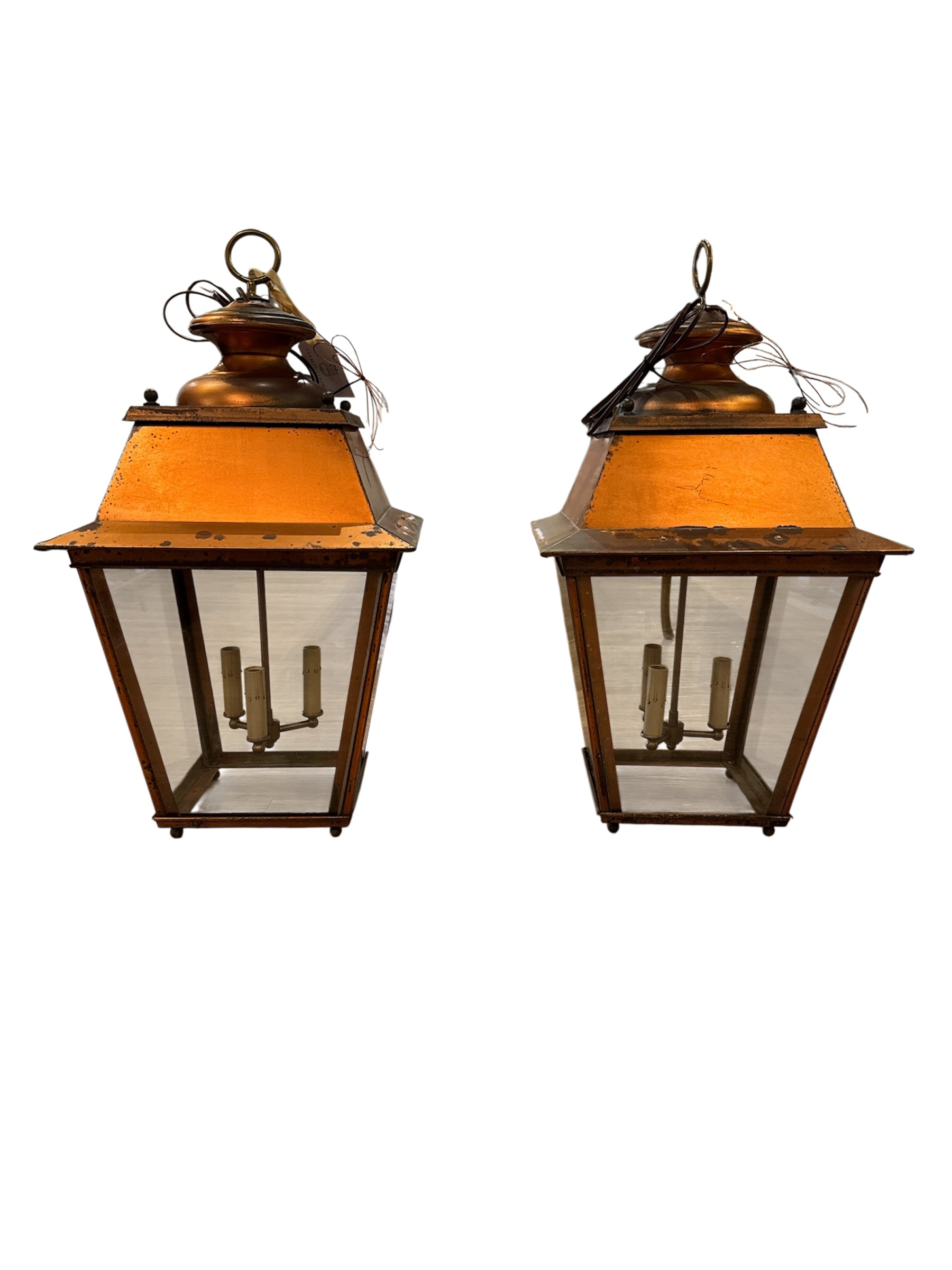 Pair of Vintage Copper Lanterns