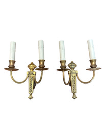 Pair of Brass Empire Sconces
