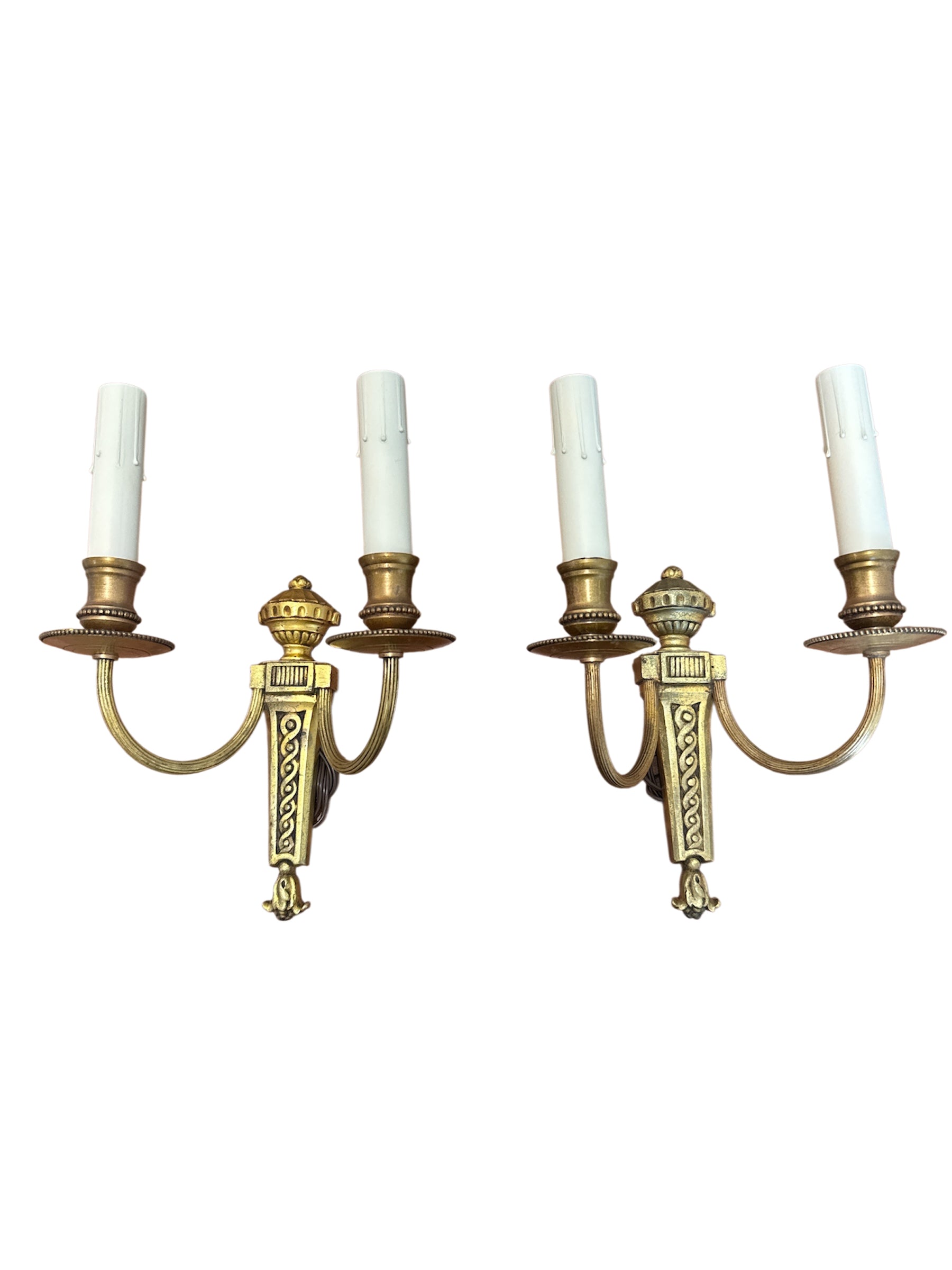 Pair of Brass Empire Sconces