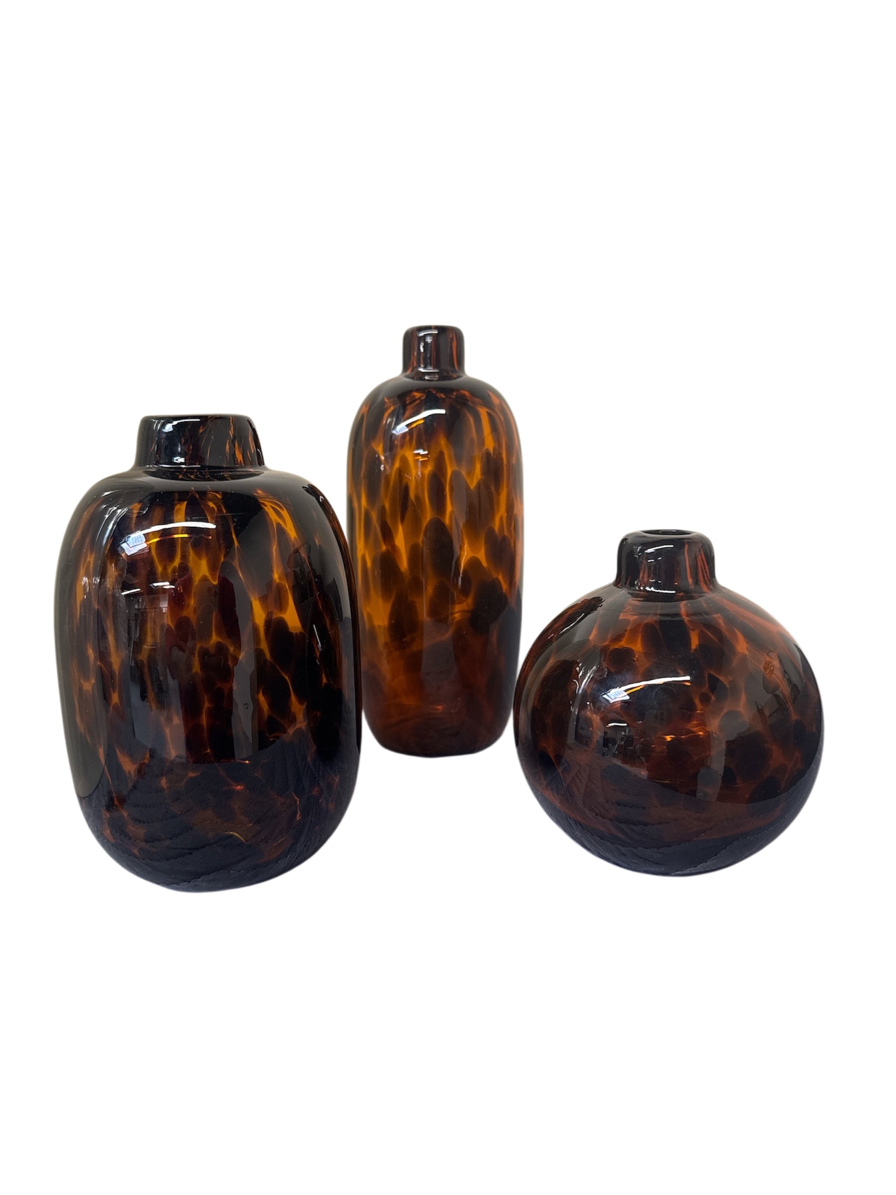 Set of 3 Tortoise Shell Vases