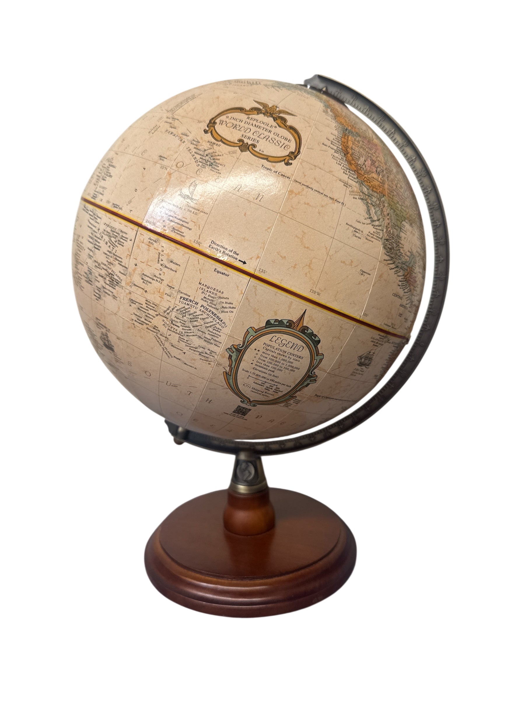 World Classic Wood Base Globe