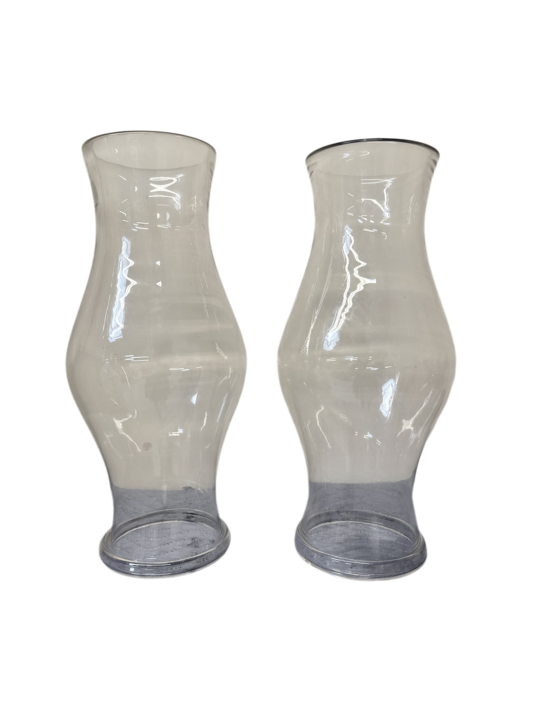 Pair of Large Glass Hurricanes
