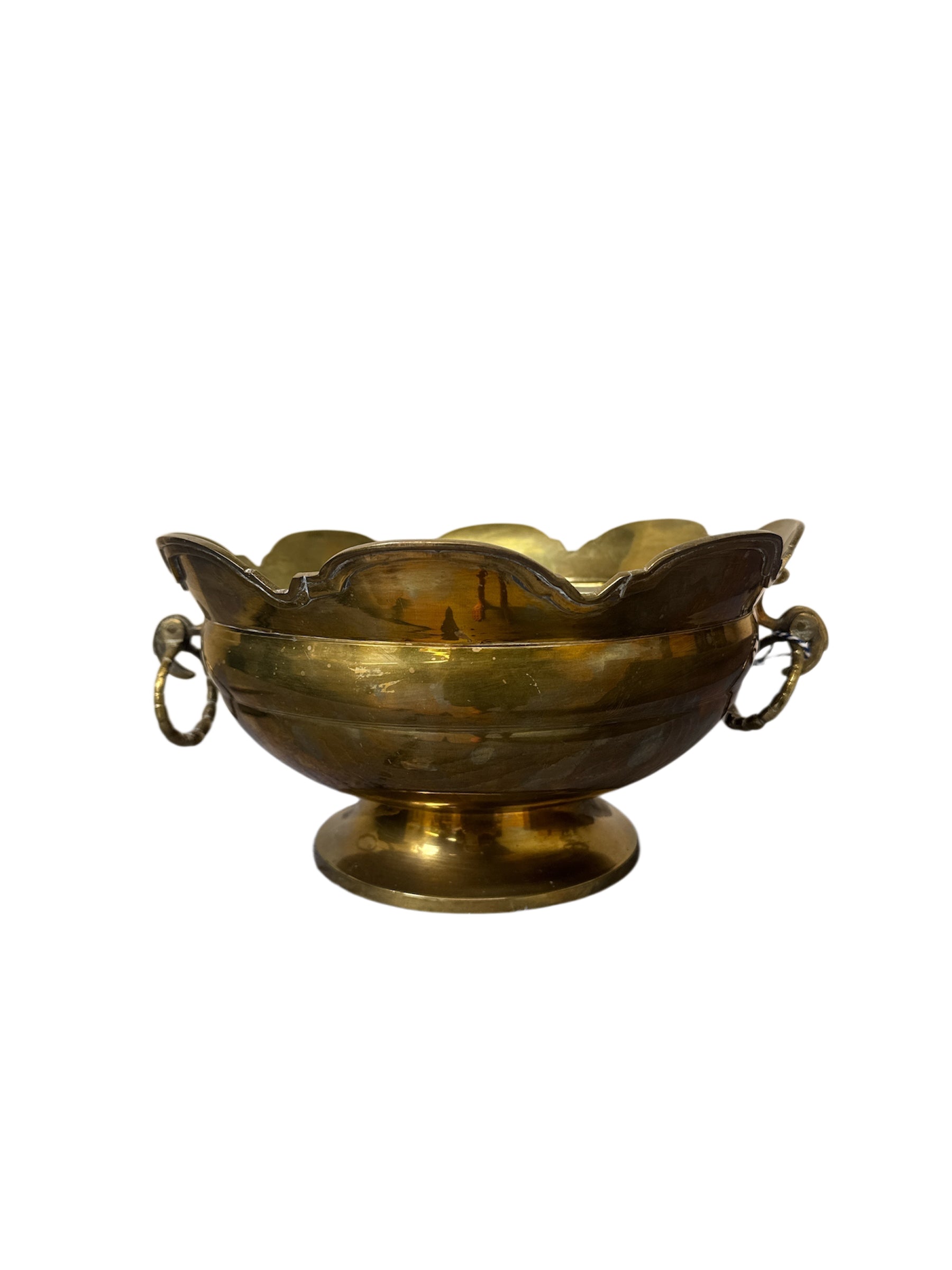 Brass Scalloped Cachepot