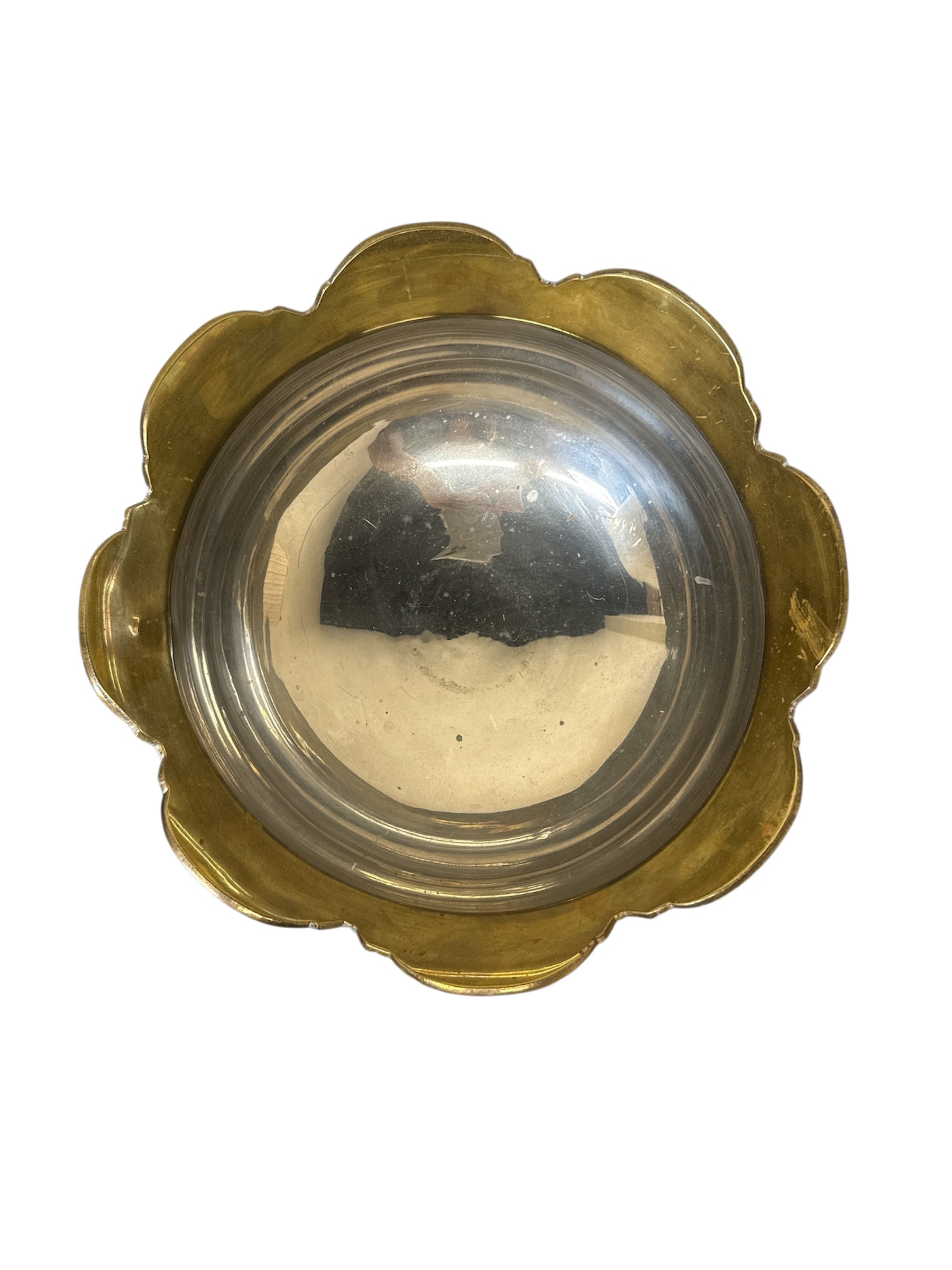 Brass Scalloped Cachepot